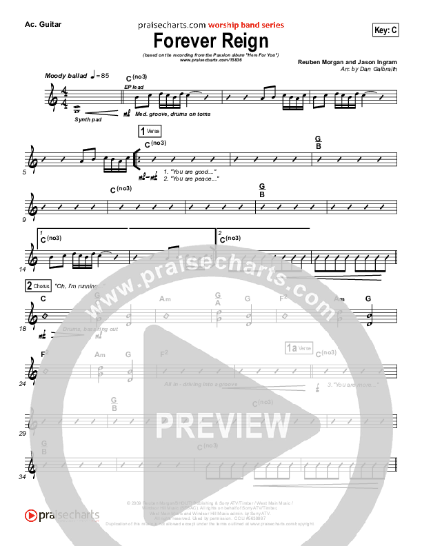 Forever Reign Acoustic Guitar (Kristian Stanfill / Passion)