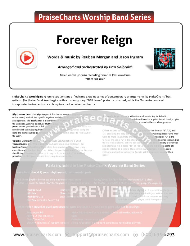 Forever Reign Cover Sheet (Kristian Stanfill / Passion)