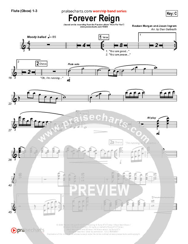 Forever Reign Flute/Oboe 1/2/3 (Kristian Stanfill / Passion)