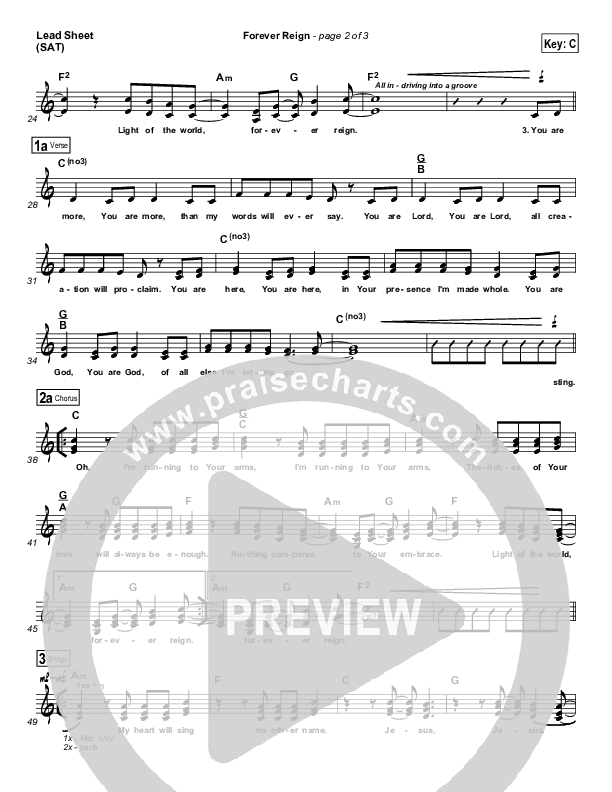 Forever Reign Lead Sheet (SAT) (Kristian Stanfill / Passion)
