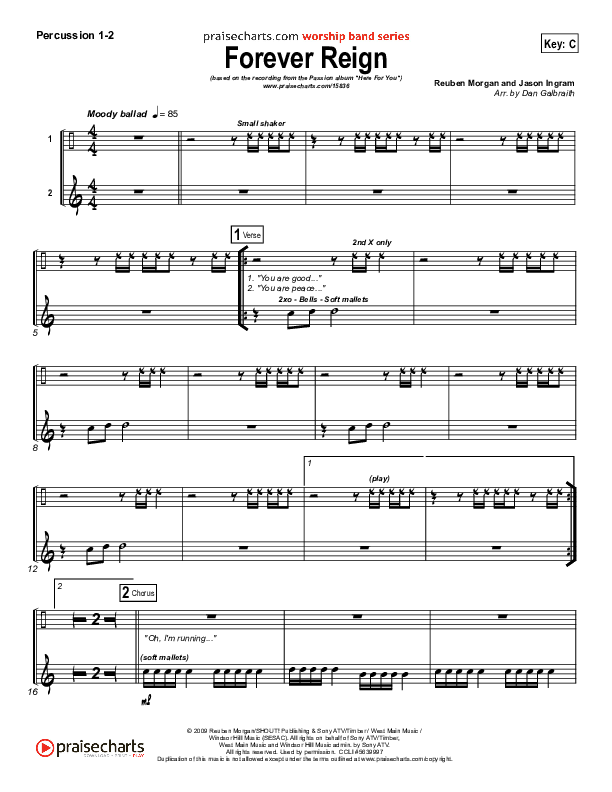 Forever Reign Percussion 1/2 (Kristian Stanfill / Passion)