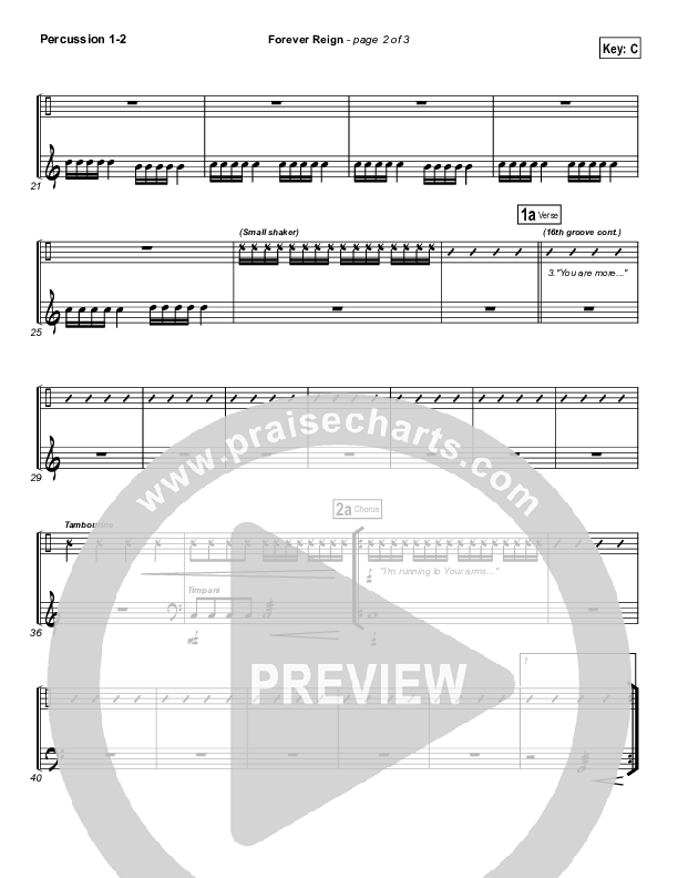 Forever Reign Percussion 1/2 (Kristian Stanfill / Passion)