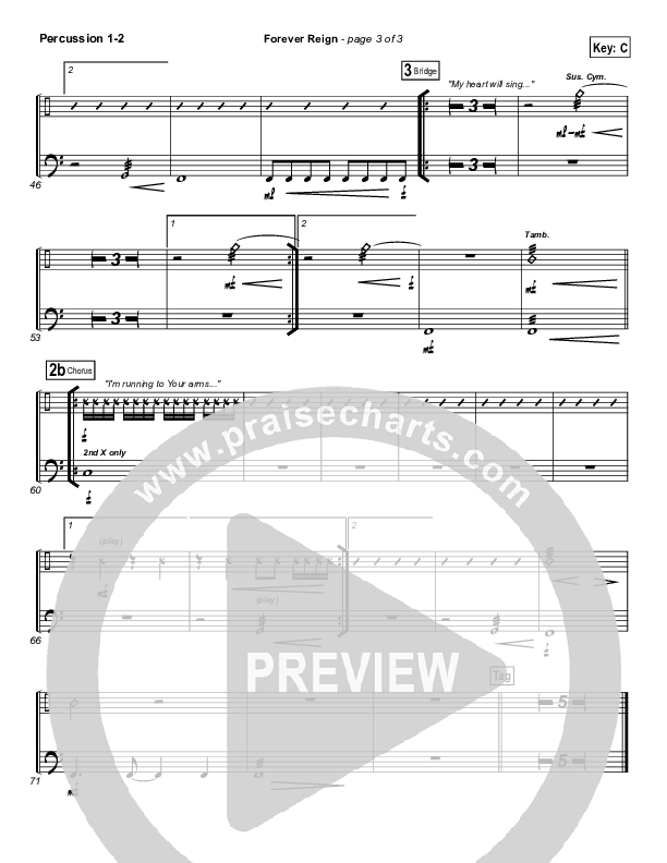 Forever Reign Percussion 1/2 (Kristian Stanfill / Passion)