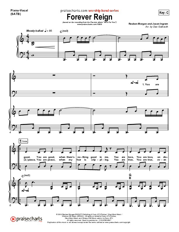 Forever Reign Piano/Vocal & Lead (Kristian Stanfill / Passion)