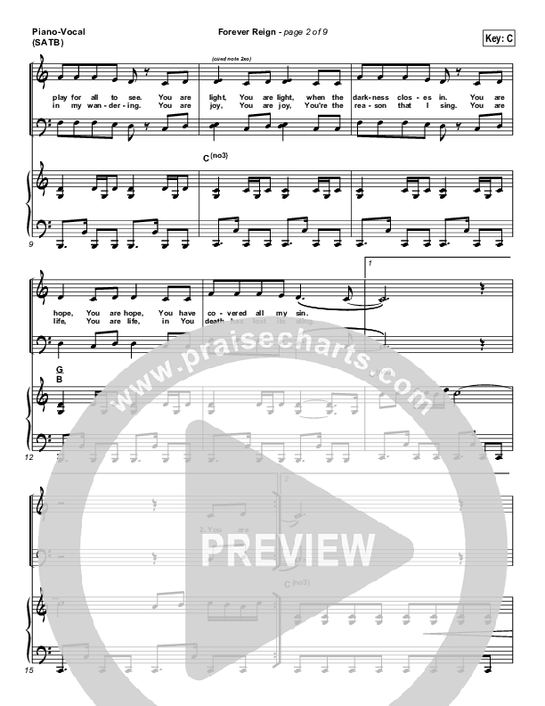 Forever Reign Piano/Vocal & Lead (Kristian Stanfill / Passion)