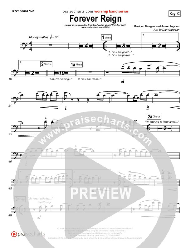 Forever Reign Trombone 1/2 (Kristian Stanfill / Passion)