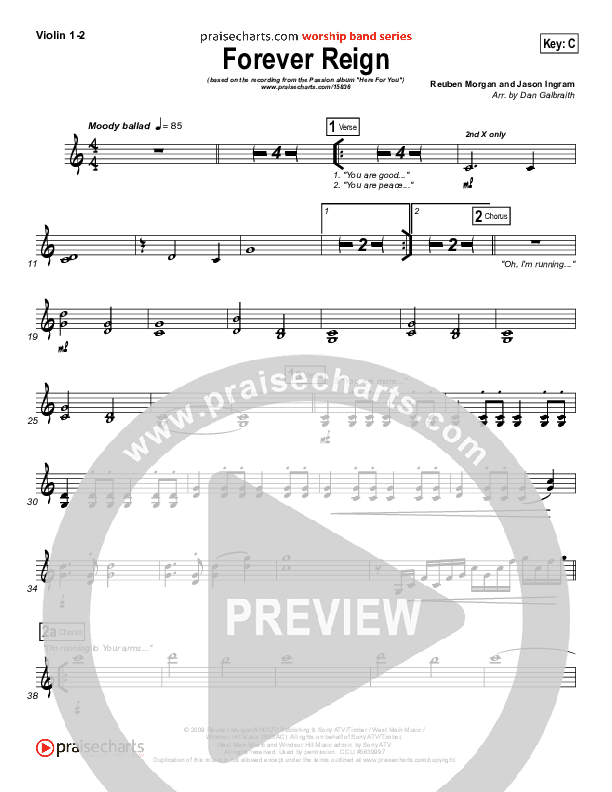 Forever Reign Violin 1/2 (Kristian Stanfill / Passion)