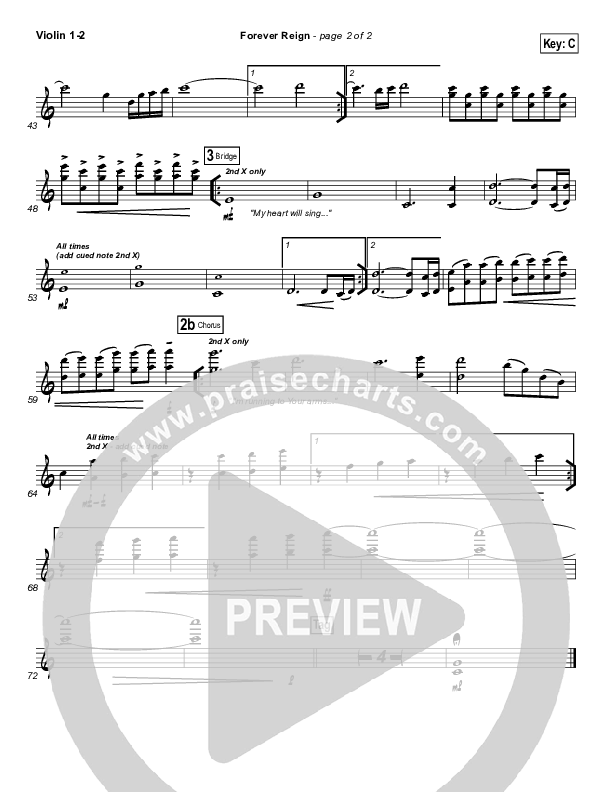 Forever Reign Violin 1/2 (Kristian Stanfill / Passion)