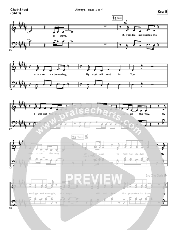 Always Choir Vocals (SATB) (Kristian Stanfill / Passion)