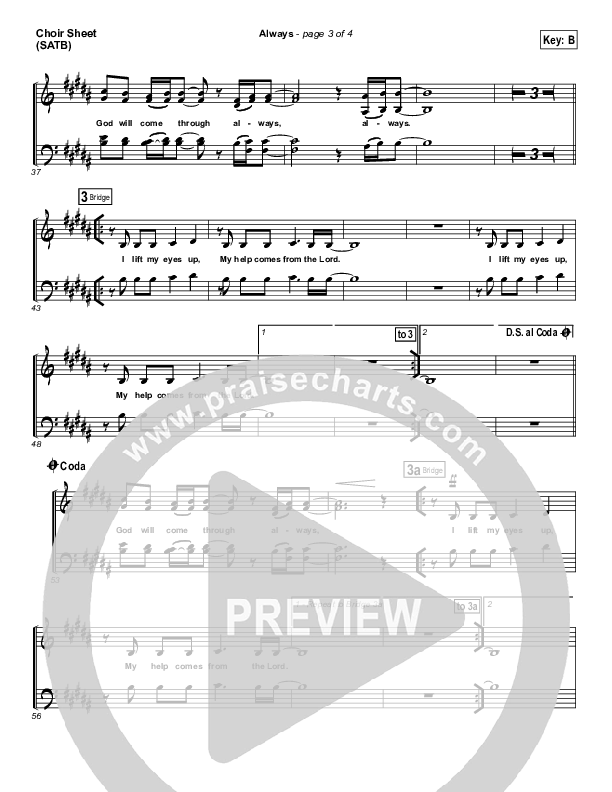 Always Choir Sheet (SATB) (Kristian Stanfill / Passion)