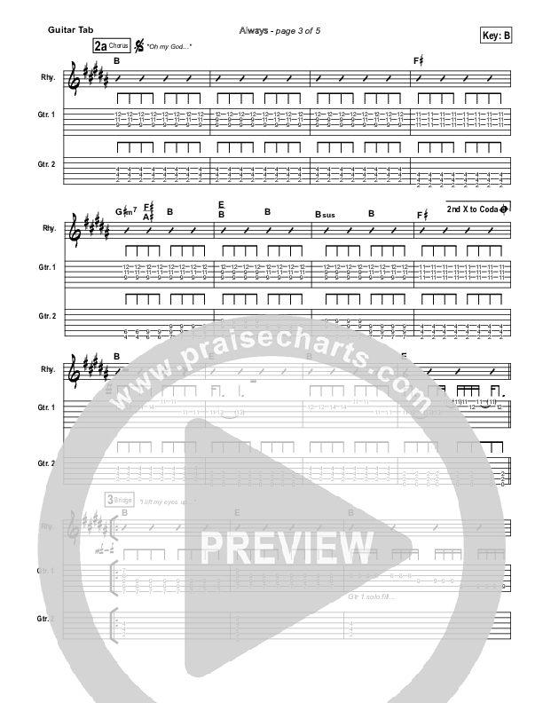 Always Guitar Tab (Kristian Stanfill / Passion)