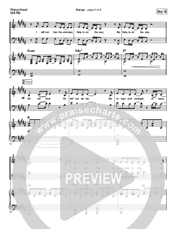 Always Piano/Vocal (SATB) (Kristian Stanfill / Passion)