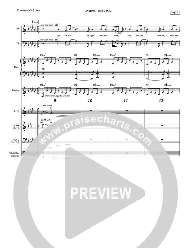 Shadows Conductor's Score (David Crowder / Passion)