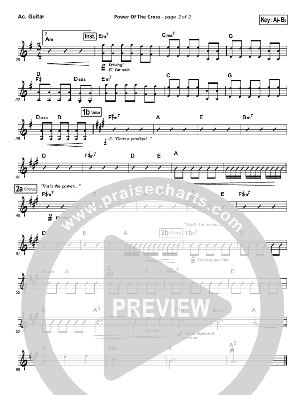 Power Of The Cross Acoustic Guitar (Natalie Grant)