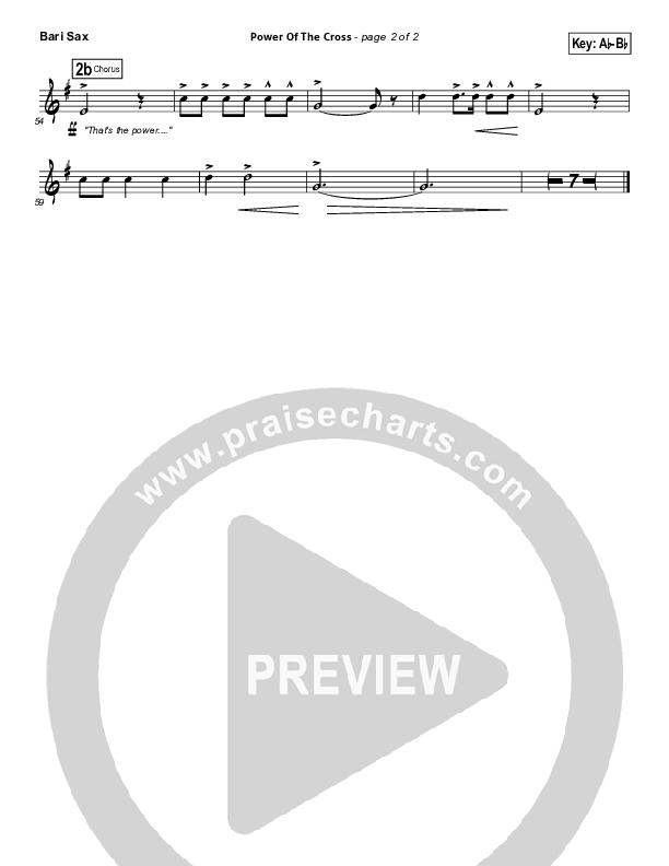 Power Of The Cross Bari Sax (Natalie Grant)