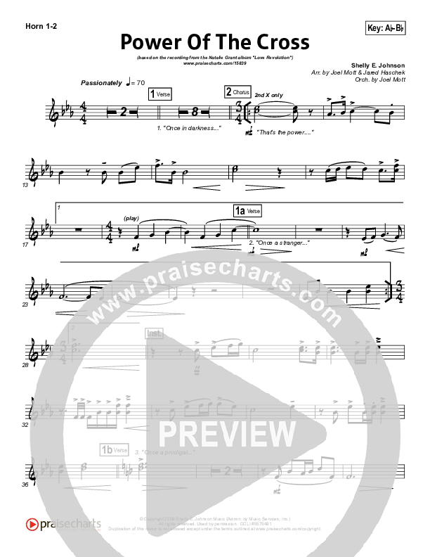 Power Of The Cross French Horn 1/2 (Natalie Grant)