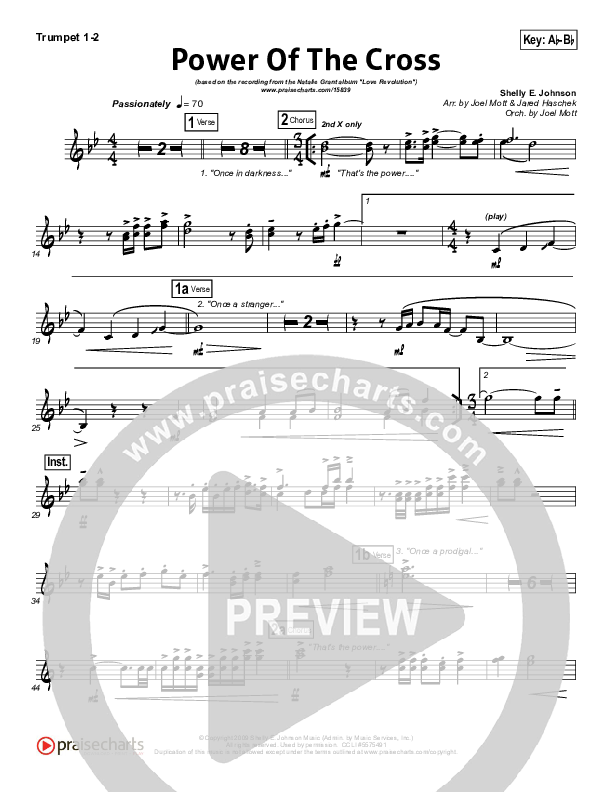 Power Of The Cross Trumpet 1,2 (Natalie Grant)