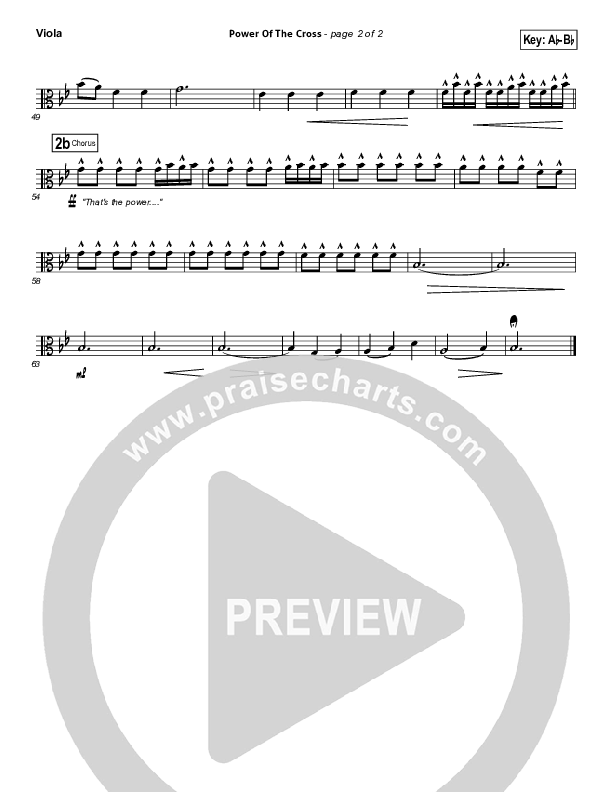 Power Of The Cross Viola (Natalie Grant)