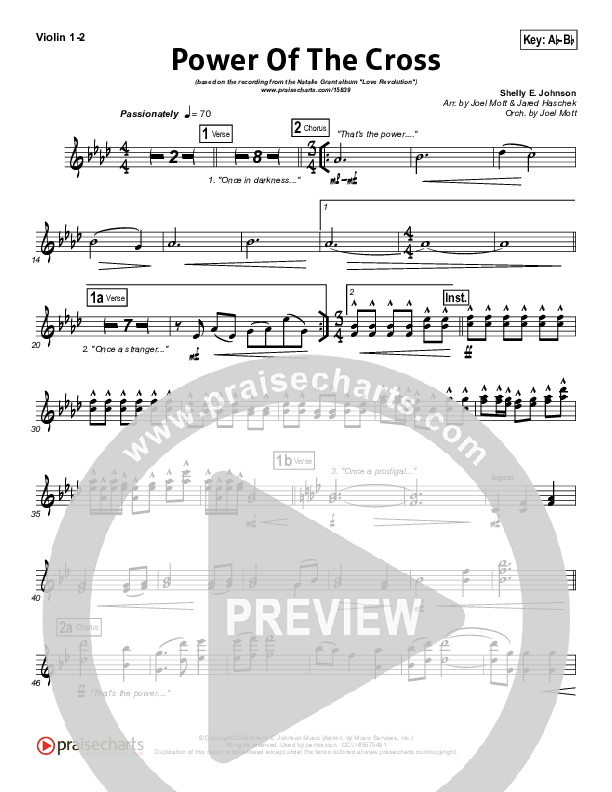 Power Of The Cross Violin 1/2 (Natalie Grant)