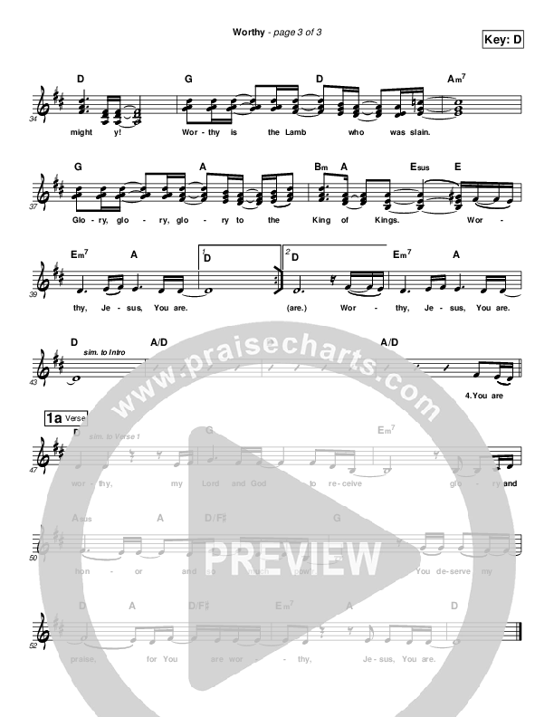 Worthy Lead Sheet (Julie Smith / Toby Baxley)