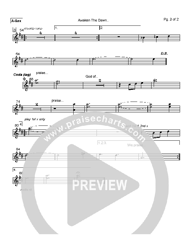 Awaken the Dawn Alto Sax (Delirious)