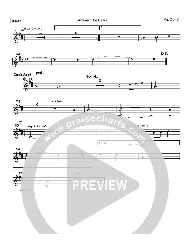 Awaken the Dawn Bari Sax (Delirious)