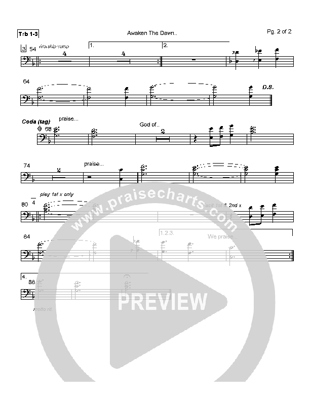 Awaken the Dawn Trombone 1/2/3 (Delirious)