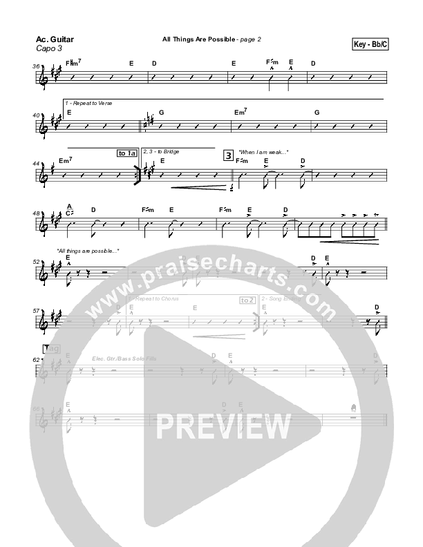 All Things Are Possible Acoustic Guitar (Hillsong Worship)