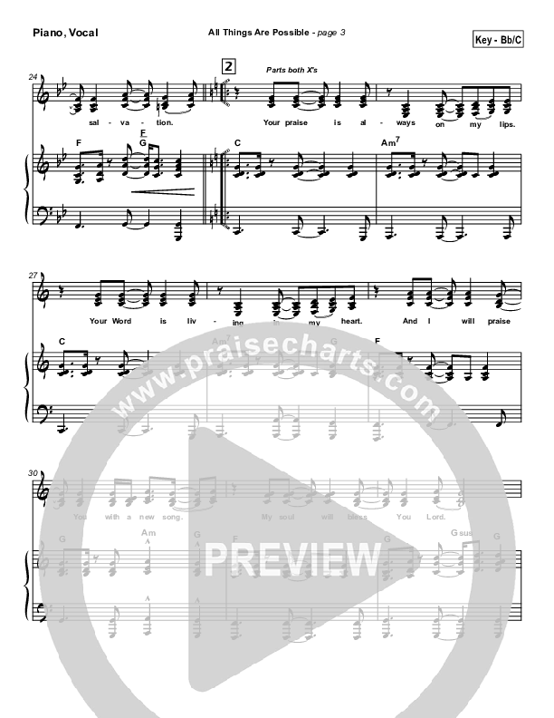 All Things Are Possible Piano/Vocal (Hillsong Worship)