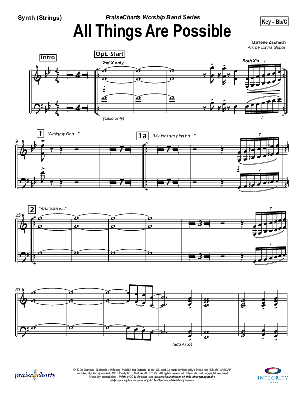 All Things Are Possible Synth Strings (Hillsong Worship)