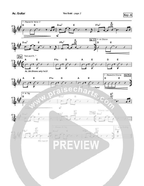 You Said Acoustic Guitar (Hillsong Worship)