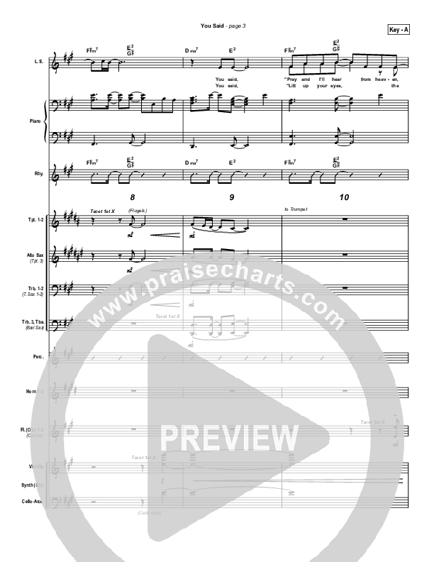 You Said Conductor's Score (Hillsong Worship)