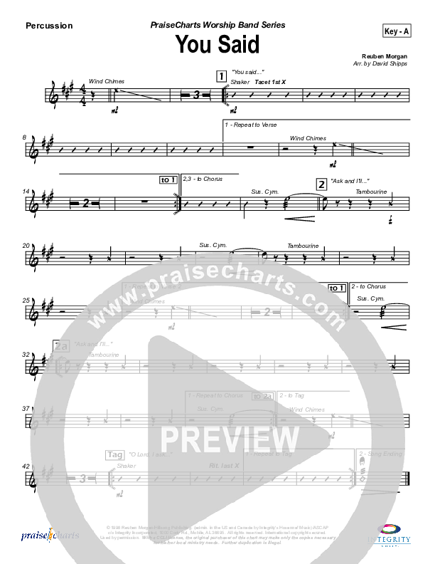 You Said Percussion (Hillsong Worship)