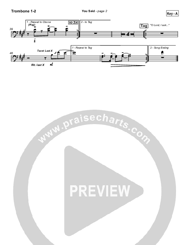 You Said Trombone 1/2 (Hillsong Worship)