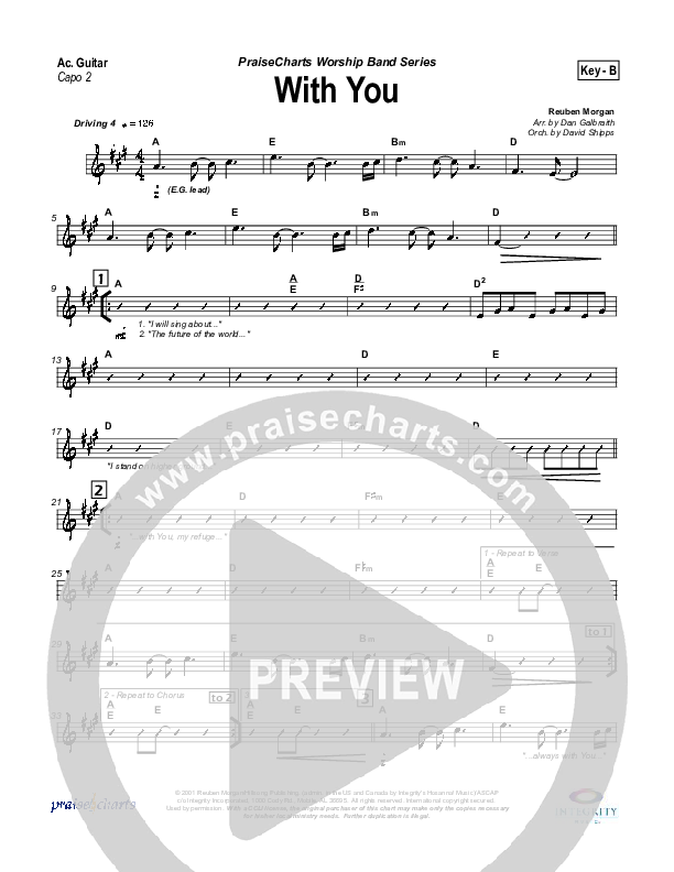 With You Rhythm Chart (Hillsong Worship)