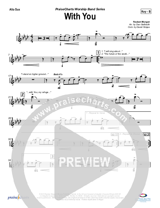 With You Alto Sax (Hillsong Worship)