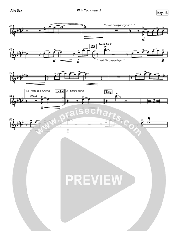 With You Alto Sax (Hillsong Worship)