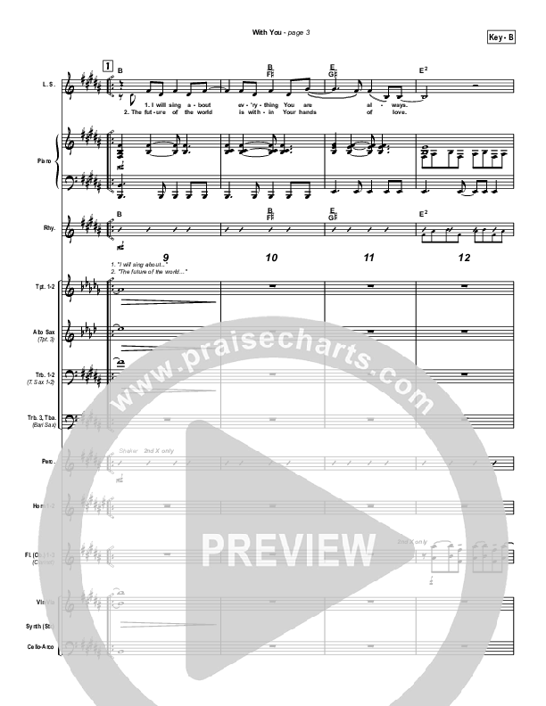 With You Conductor's Score (Hillsong Worship)