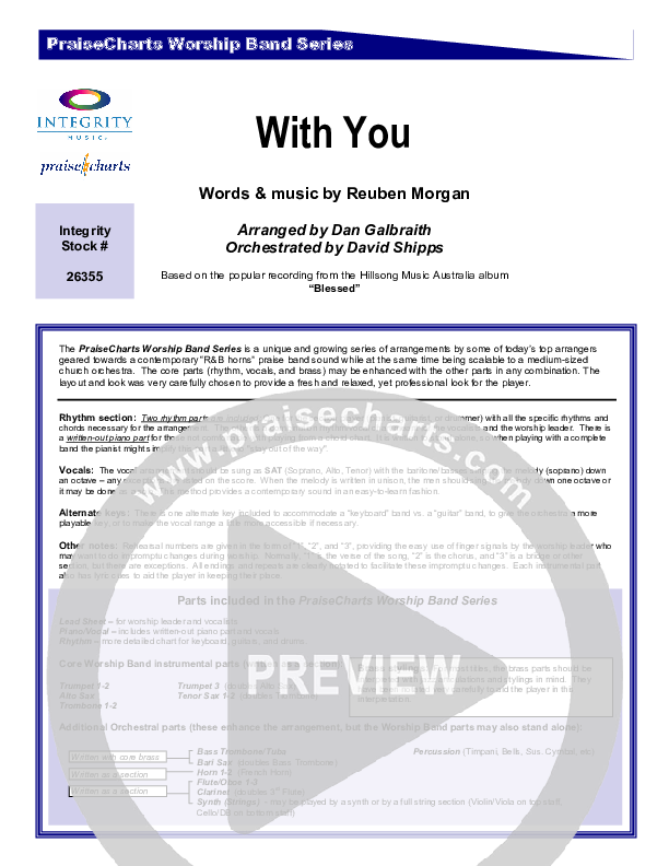 With You Orchestration (Hillsong Worship)