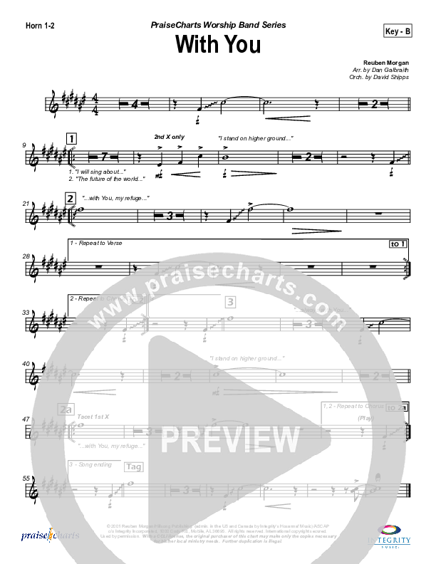 With You French Horn 1/2 (Hillsong Worship)