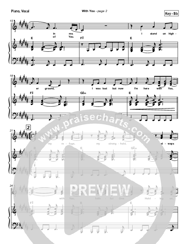 With You Piano/Vocal (Hillsong Worship)
