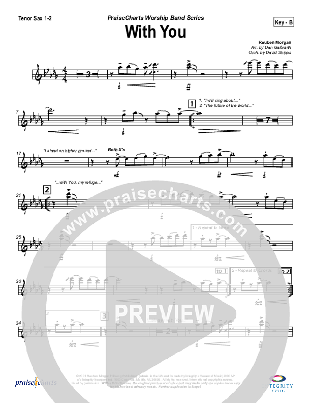 With You Tenor Sax 1/2 (Hillsong Worship)
