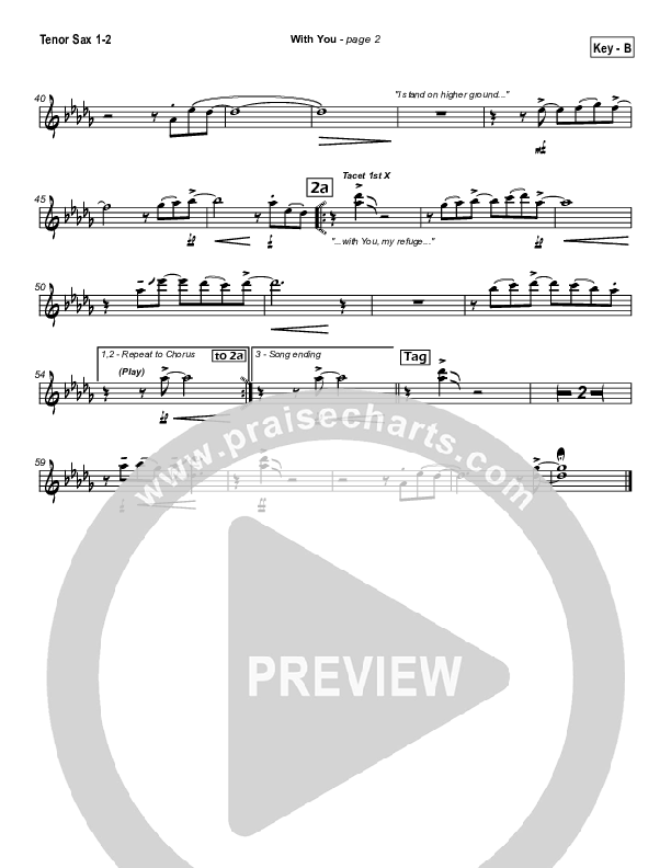 With You Tenor Sax 1/2 (Hillsong Worship)