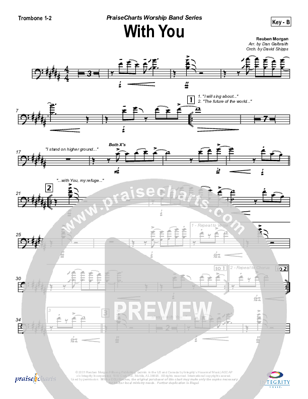 With You Trombone 1/2 (Hillsong Worship)