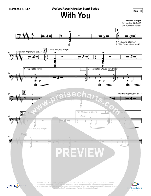 With You Trombone 3/Tuba (Hillsong Worship)
