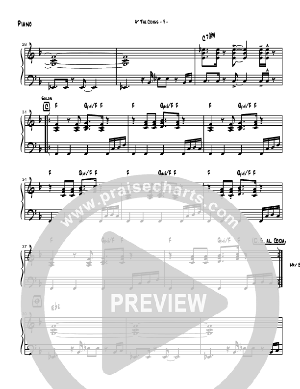 At The Cross (Instrumental) Piano Sheet (Brad Henderson)