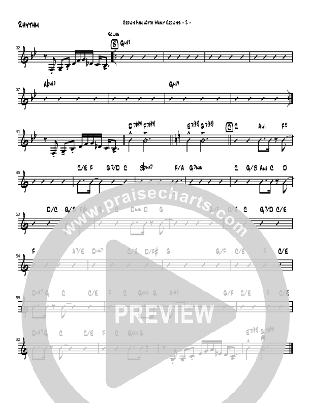 Crown Him With Many Crowns (Instrumental) Rhythm Chart (Brad Henderson)