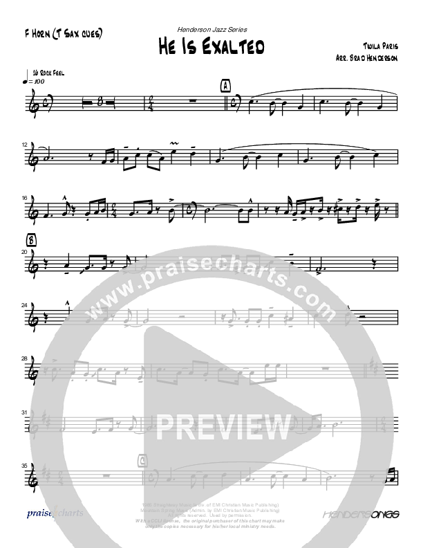 He Is Exalted (Instrumental) French Horn (Brad Henderson)