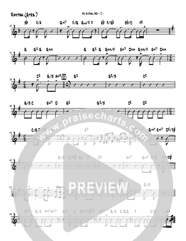 He Is Exalted (Instrumental) Rhythm Chart (Brad Henderson)