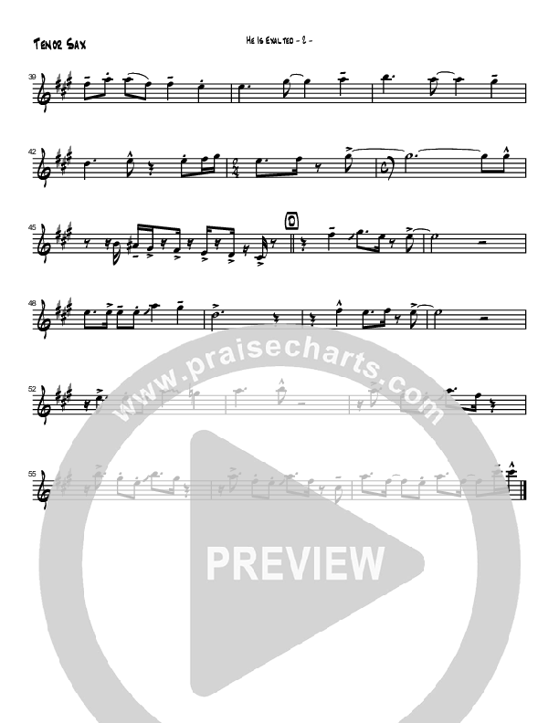 He Is Exalted (Instrumental) Tenor Sax 2 (Brad Henderson)